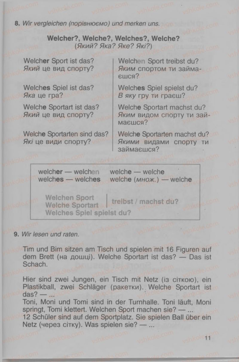 Страница 11 | Підручник Німецька мова 4 клас Н.П. Басай 2006