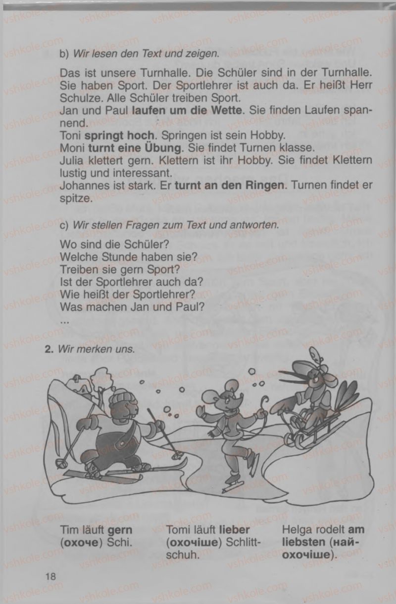 Страница 18 | Підручник Німецька мова 4 клас Н.П. Басай 2006