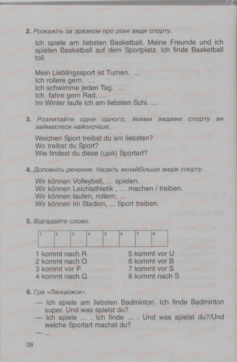 Страница 28 | Підручник Німецька мова 4 клас Н.П. Басай 2006