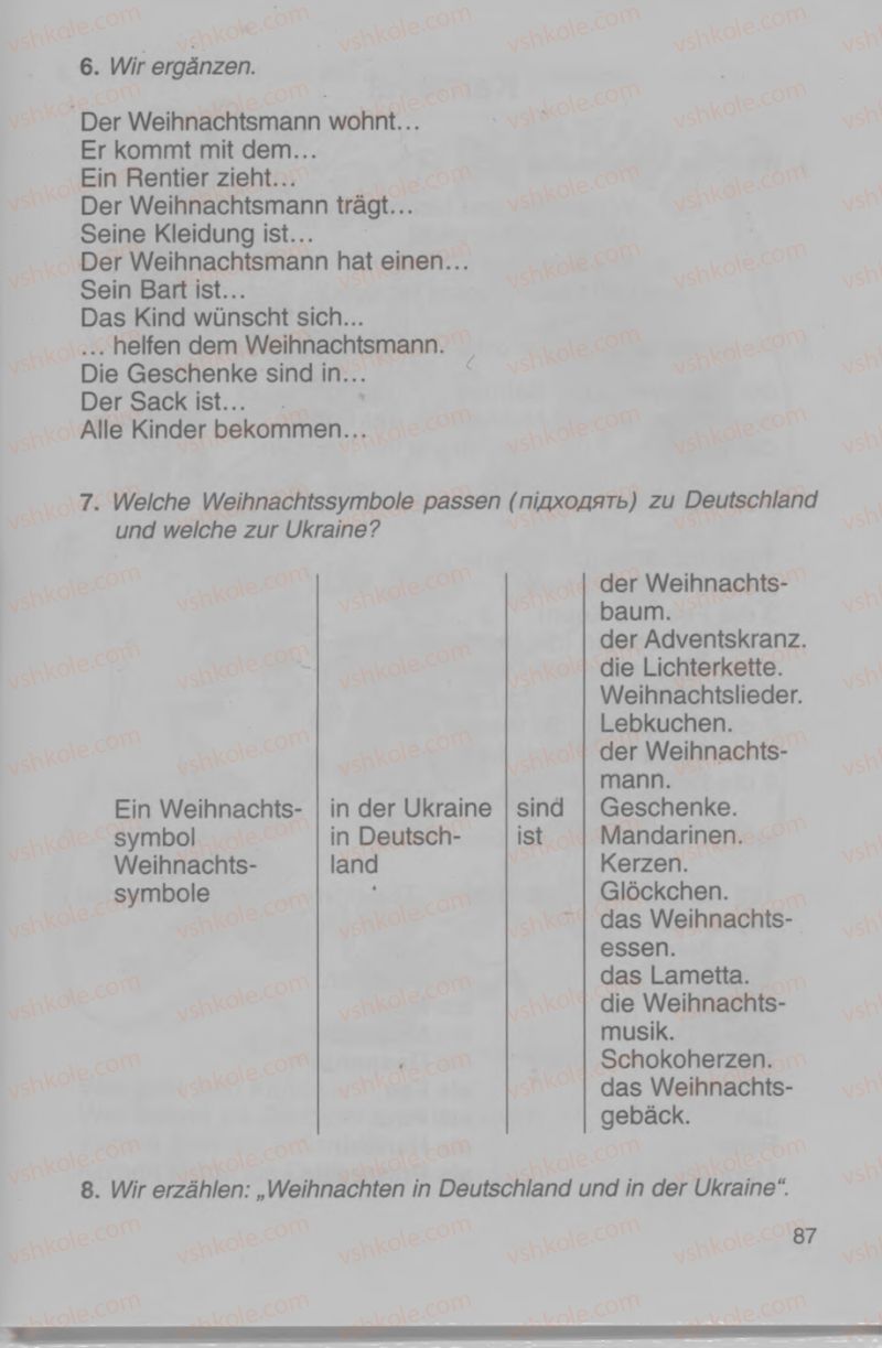 Страница 87 | Підручник Німецька мова 4 клас Н.П. Басай 2006