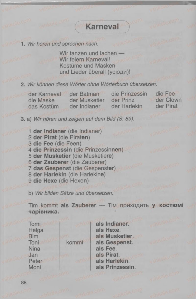 Страница 88 | Підручник Німецька мова 4 клас Н.П. Басай 2006