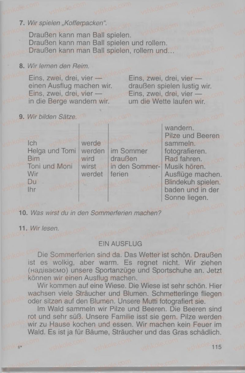 Страница 115 | Підручник Німецька мова 4 клас Н.П. Басай 2006