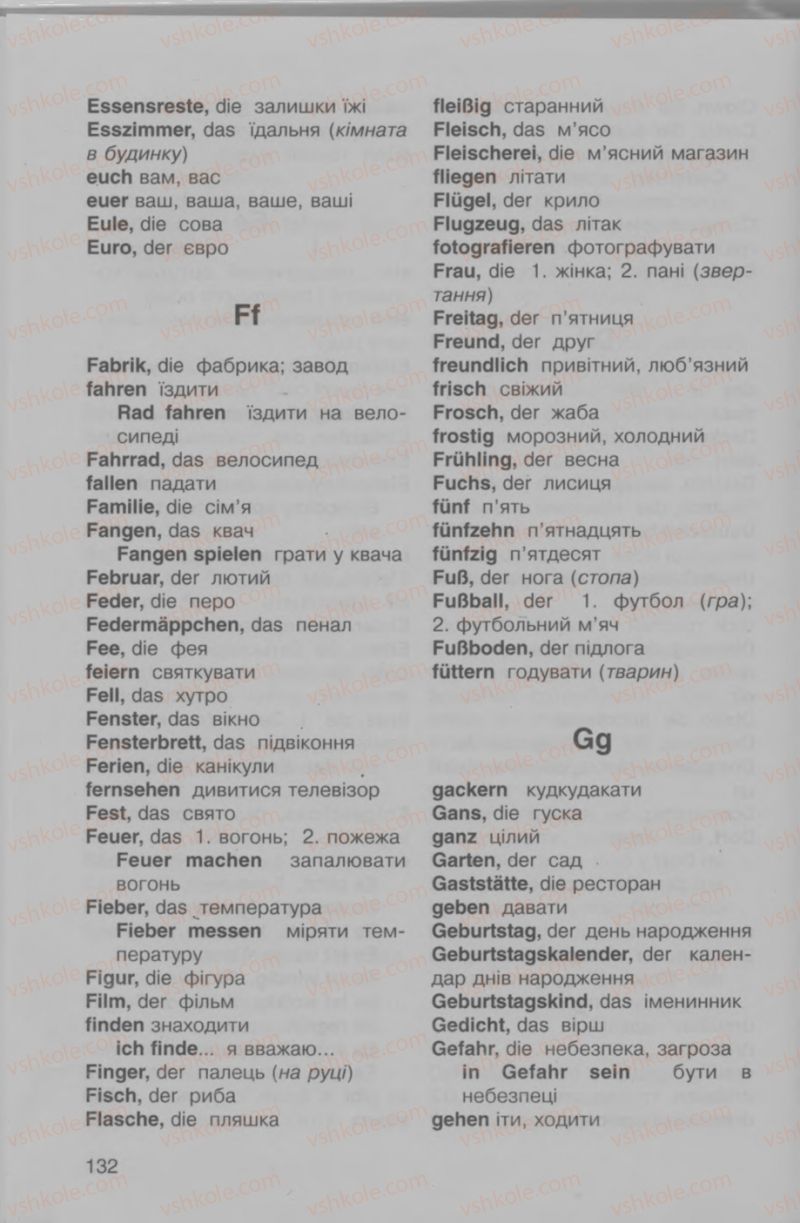 Страница 132 | Підручник Німецька мова 4 клас Н.П. Басай 2006