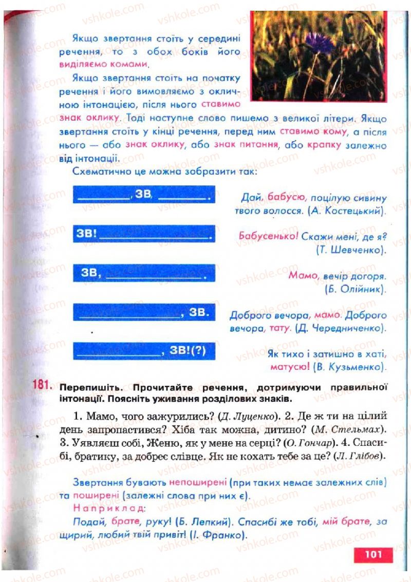 Страница 101 | Підручник Українська мова 5 клас О.П. Глазова, Ю.Б. Кузнецов 2005
