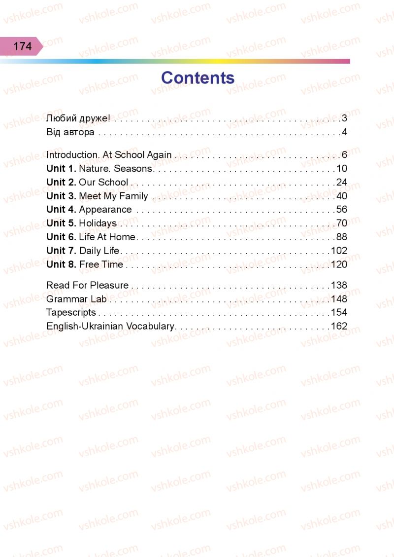 Страница 174 | Підручник Англiйська мова 3 клас А.М. Несвіт 2014