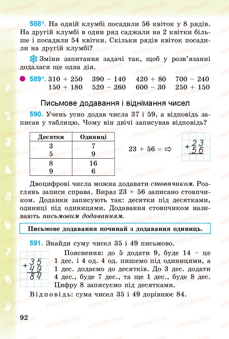 Страница 92 | Підручник Математика 3 клас М.В. Богданович, Г.П. Лишенко 2014