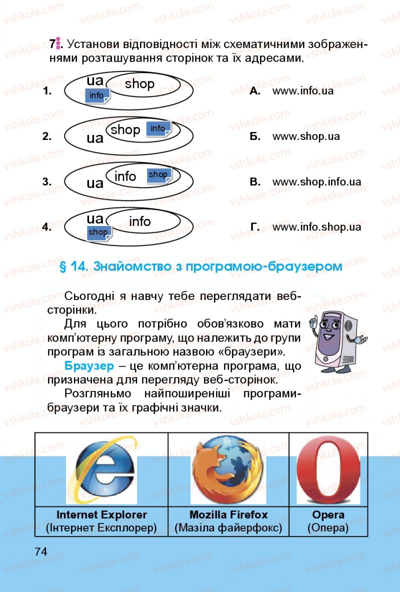 Страница 74 | Підручник Інформатика 3 клас О.В. Коршунова 2014