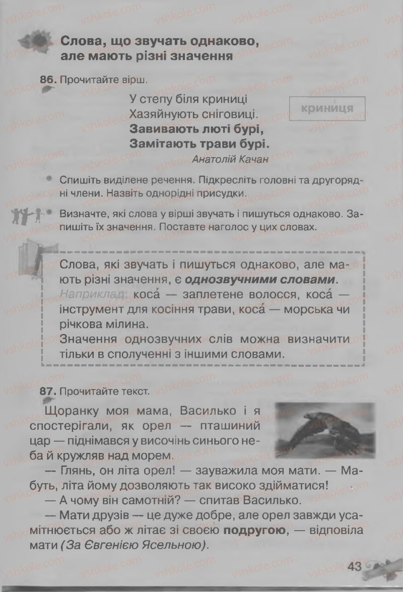 Страница 43 | Підручник Українська мова 3 клас М.Д. Захарійчук, А.І. Мовчун 2013