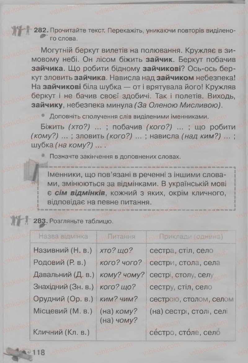 Страница 118 | Підручник Українська мова 3 клас М.Д. Захарійчук, А.І. Мовчун 2013
