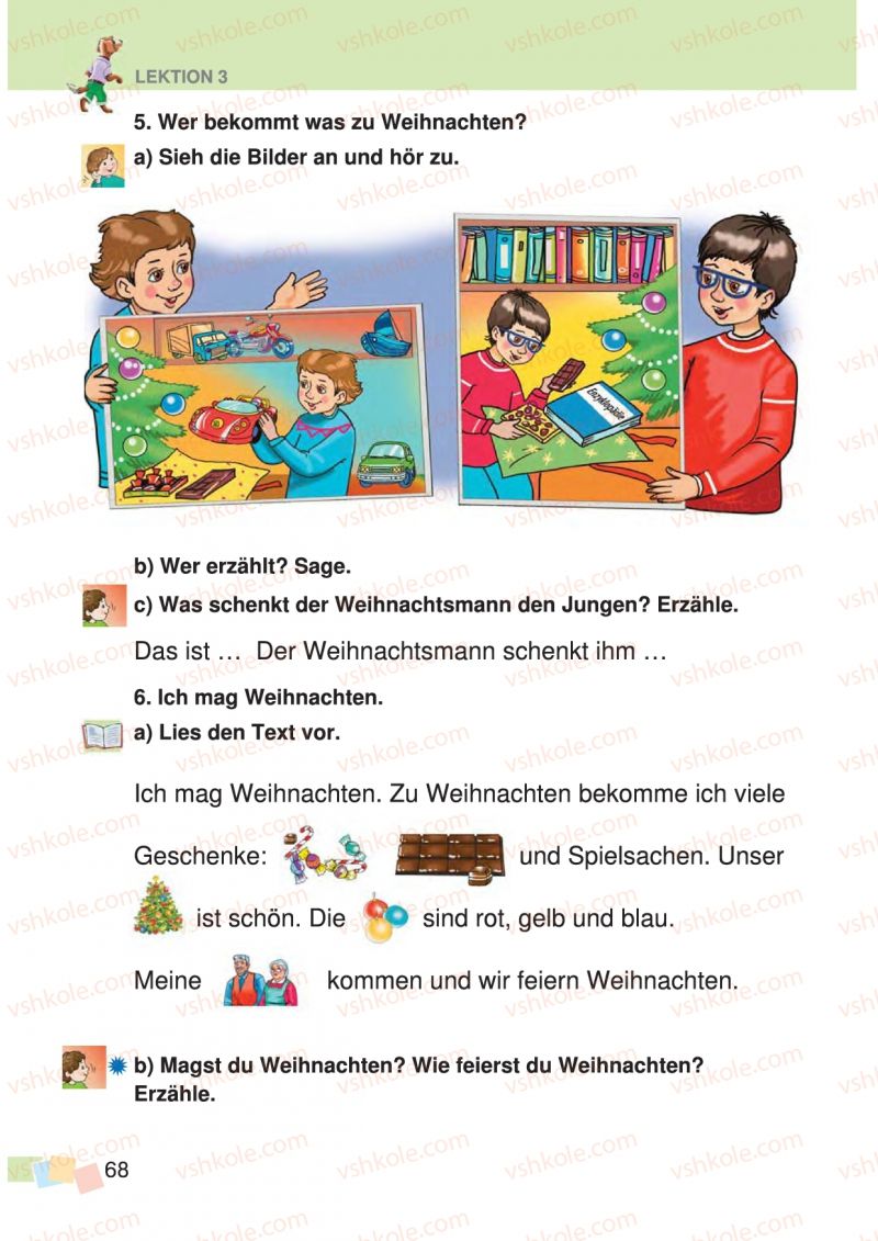 Страница 68 | Підручник Німецька мова 3 клас О.О. Паршикова, Г.М. Мельничук, Л.П. Савченко 2013