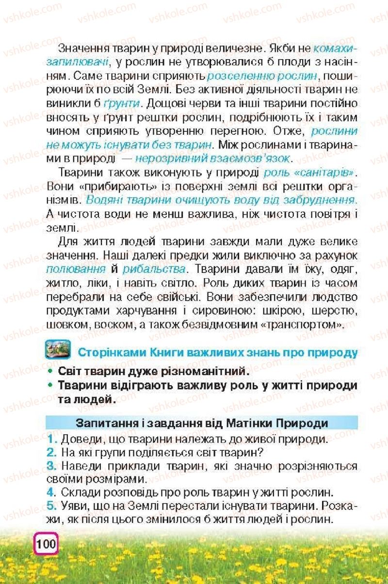Страница 100 | Підручник Природознавство 3 клас І.В. Грущинська 2013
