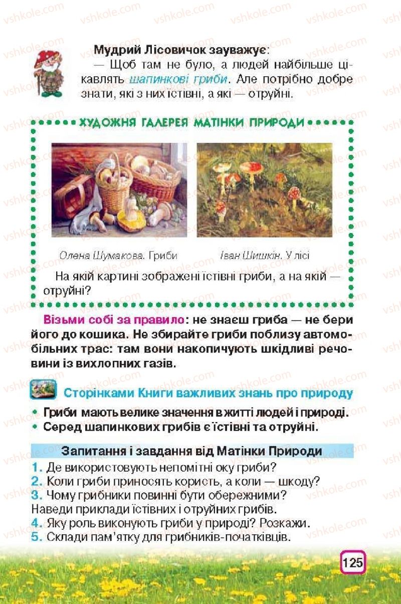 Страница 125 | Підручник Природознавство 3 клас І.В. Грущинська 2013