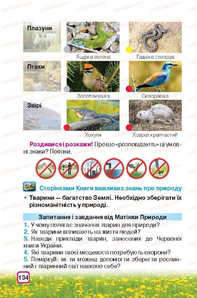 Страница 134 | Підручник Природознавство 3 клас І.В. Грущинська 2013