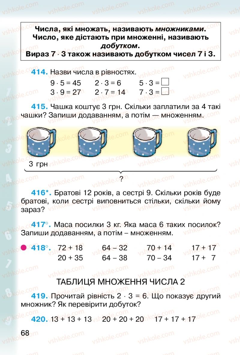 Страница 68 | Підручник Математика 2 клас М.В. Богданович, Г.П. Лишенко 2012