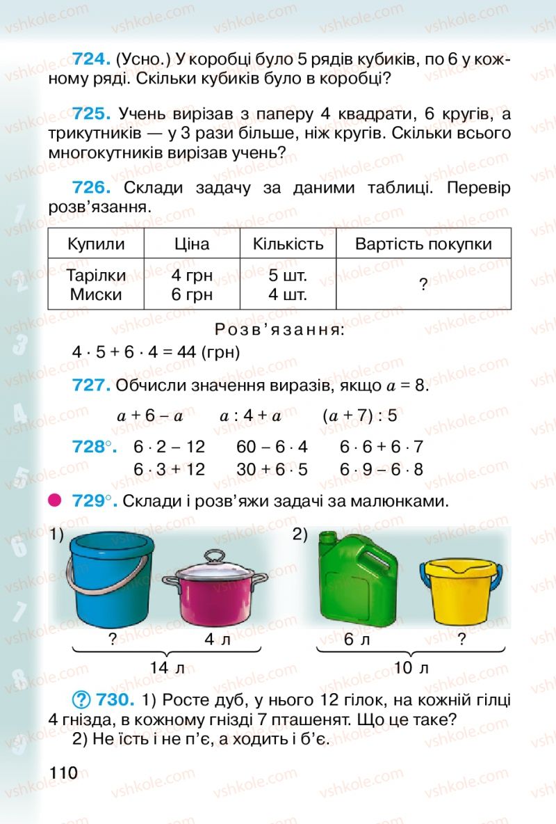 Страница 110 | Підручник Математика 2 клас М.В. Богданович, Г.П. Лишенко 2012