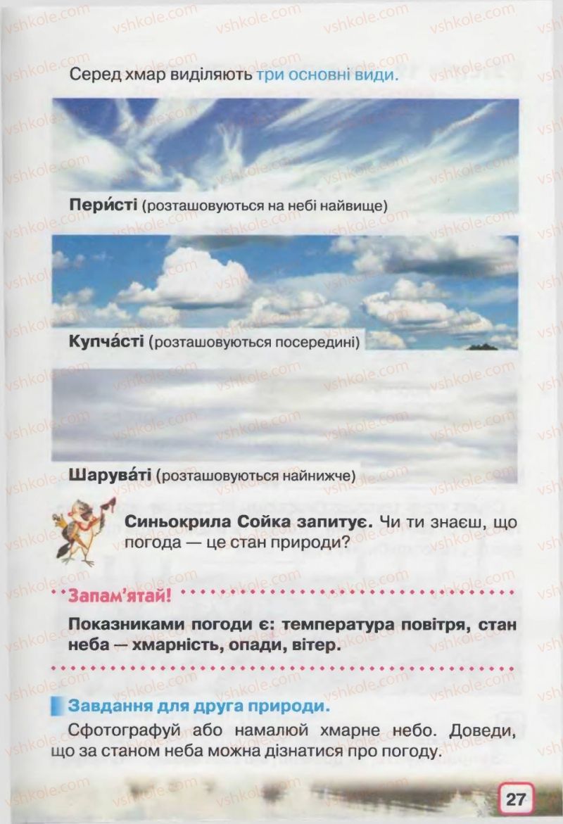 Страница 27 | Підручник Природознавство 2 клас І.В. Грущинська 2012