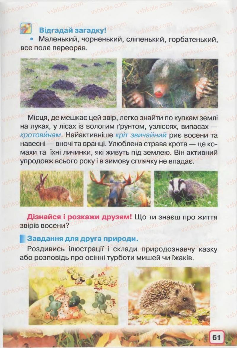 Страница 61 | Підручник Природознавство 2 клас І.В. Грущинська 2012