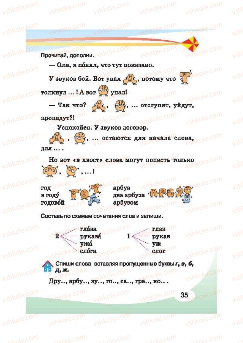 Страница 35 | Підручник Русский язык 2 клас И.Н. Лапшина, Н.Н. Зорька 2012