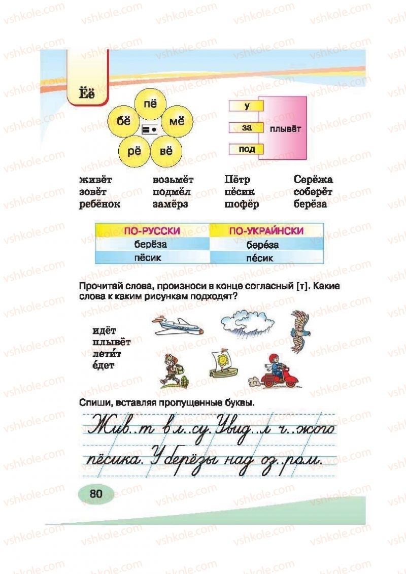 Страница 80 | Підручник Русский язык 2 клас И.Н. Лапшина, Н.Н. Зорька 2012