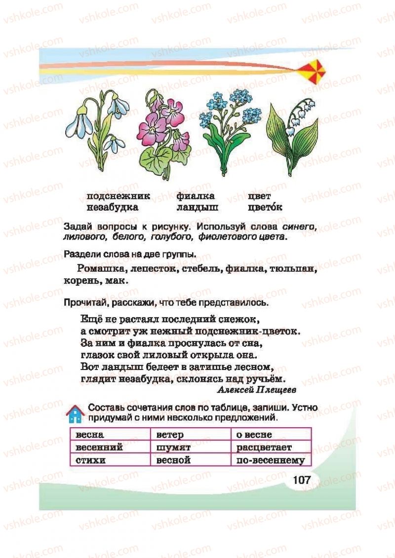 Страница 107 | Підручник Русский язык 2 клас И.Н. Лапшина, Н.Н. Зорька 2012