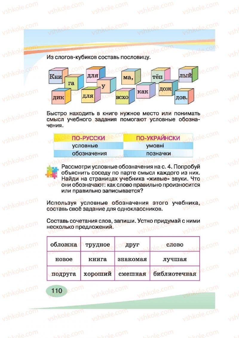 Страница 110 | Підручник Русский язык 2 клас И.Н. Лапшина, Н.Н. Зорька 2012