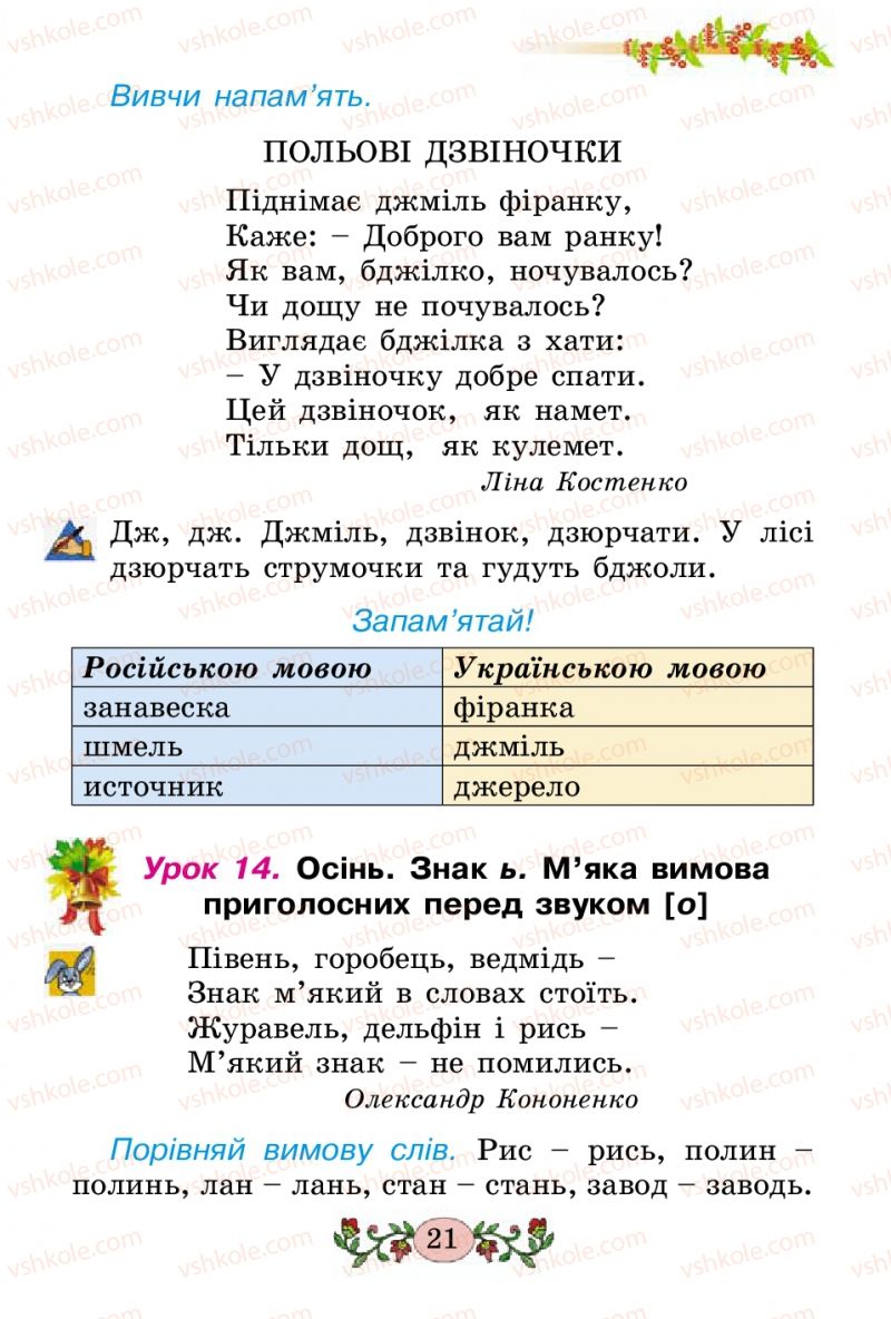 Страница 21 | Підручник Українська мова 2 клас Н.В. Гавриш, Т.С. Маркотенко 2012
