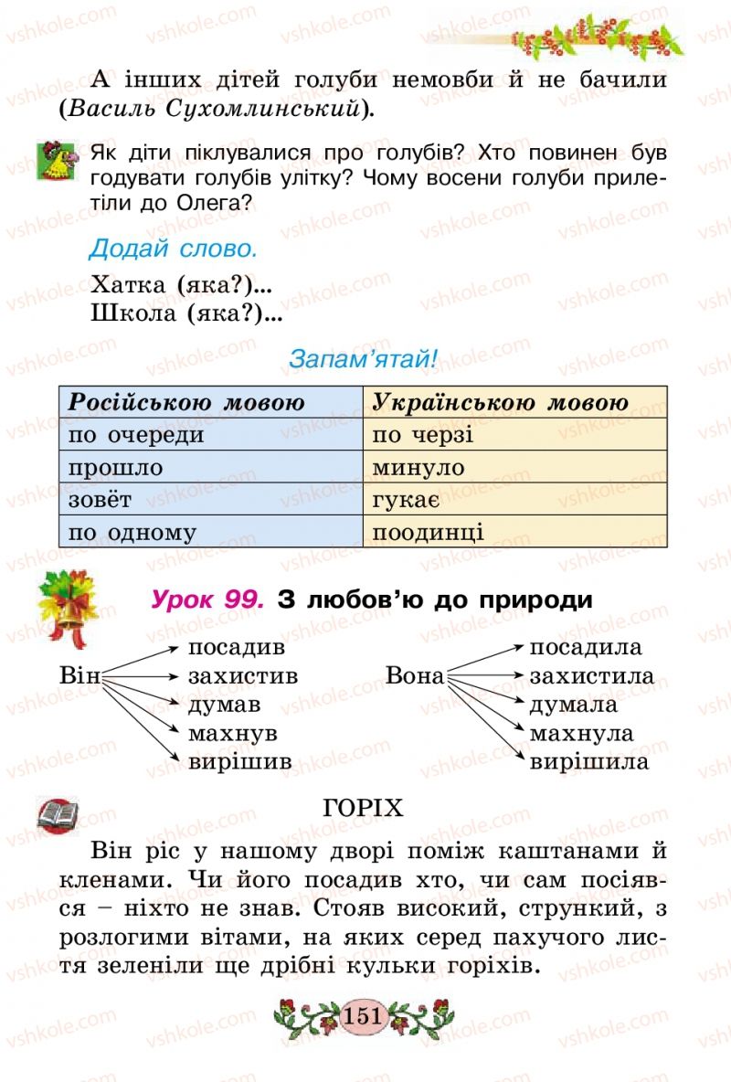 Страница 151 | Підручник Українська мова 2 клас Н.В. Гавриш, Т.С. Маркотенко 2012