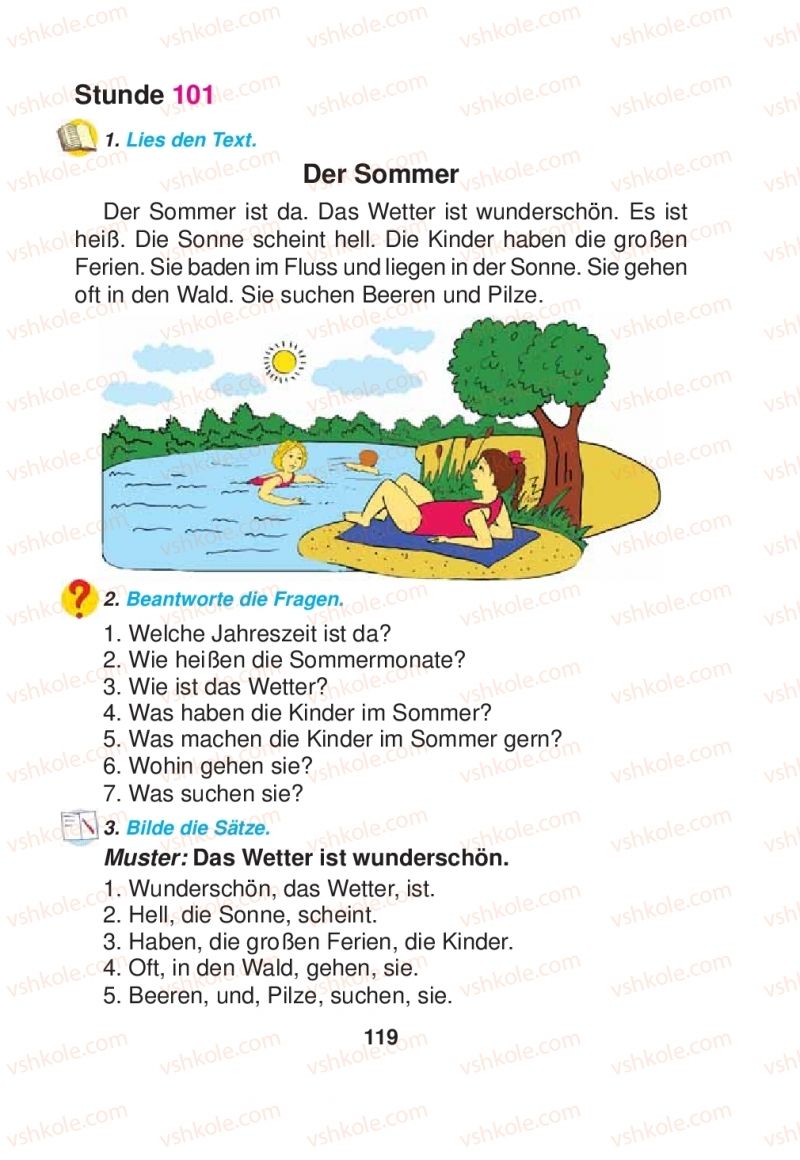 Страница 119 | Підручник Німецька мова 2 клас Я.М. Скоропад 2012