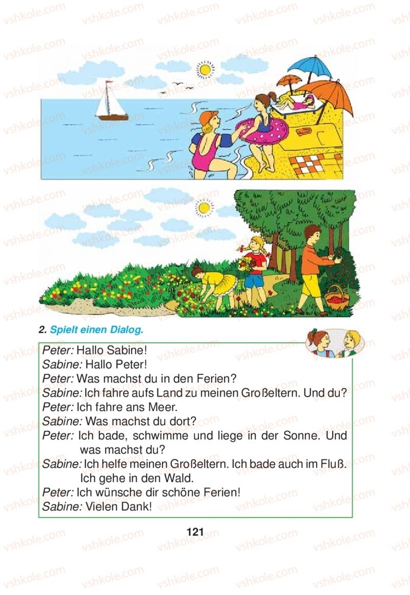 Страница 121 | Підручник Німецька мова 2 клас Я.М. Скоропад 2012