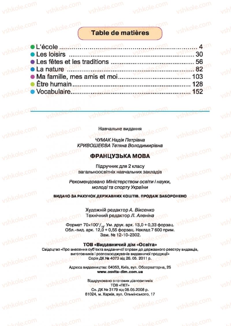 Страница 160 | Підручник Французька мова 2 клас Н.П. Чумак, Т.В. Кривошеєва 2012
