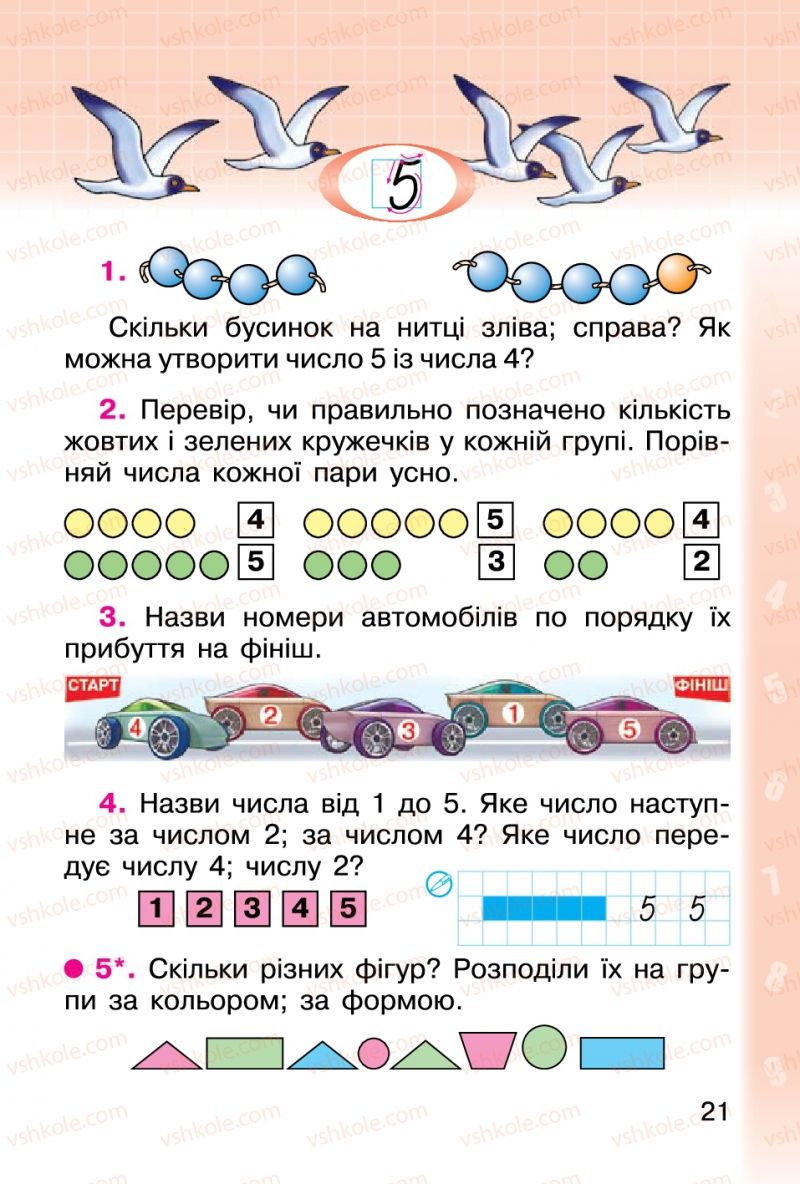 Страница 21 | Підручник Математика 1 клас М.В. Богданович, Г.П. Лишенко 2012
