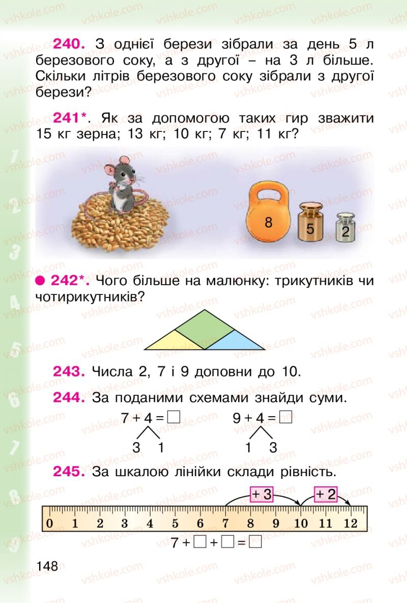 Страница 148 | Підручник Математика 1 клас М.В. Богданович, Г.П. Лишенко 2012