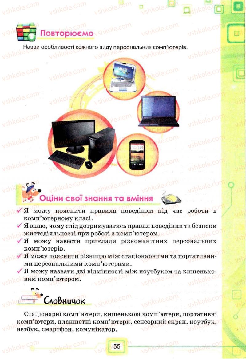 Страница 55 | Підручник Інформатика 5 клас Н.В. Морзе, О.В. Барна, В.П. Вембер, О.Г. Кузьмінська 2013