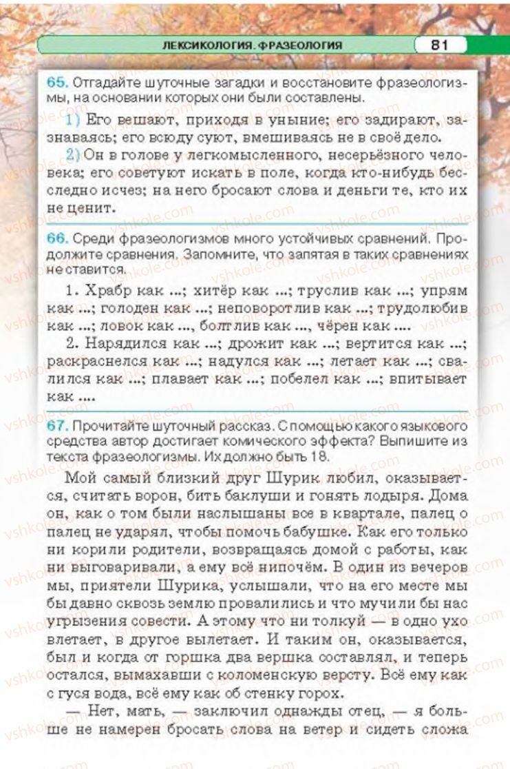 Страница 81 | Підручник Русский язык 6 клас Л.В. Давидюк 2014