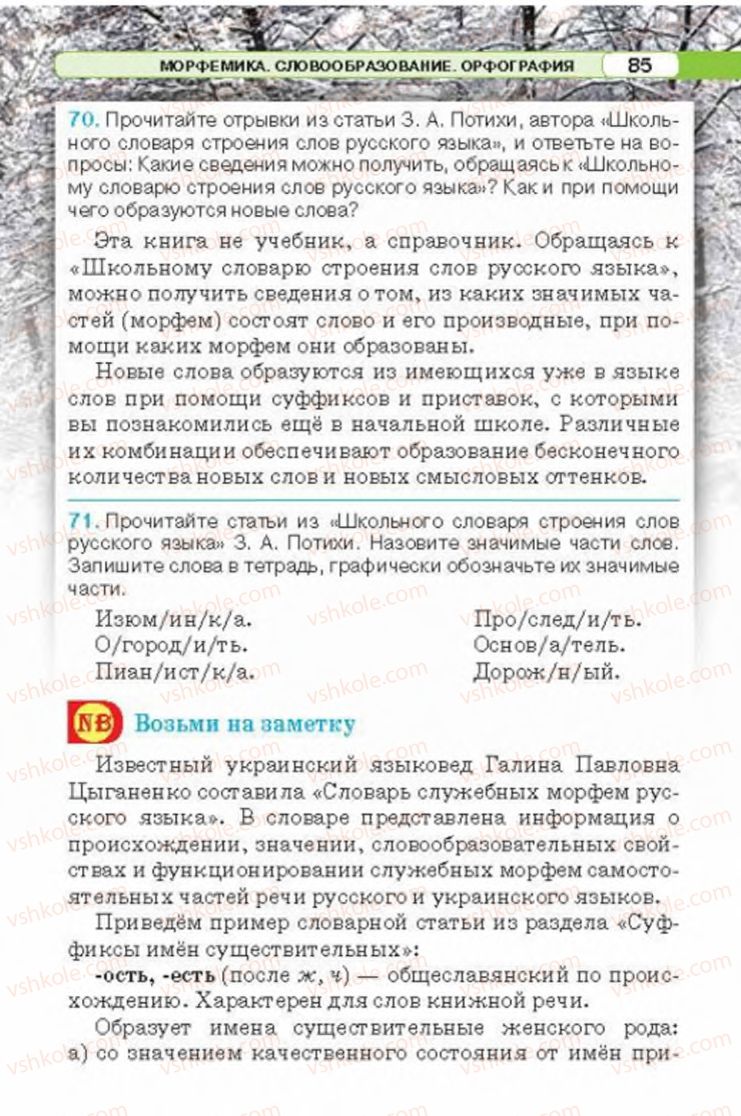Страница 85 | Підручник Русский язык 6 клас Л.В. Давидюк 2014