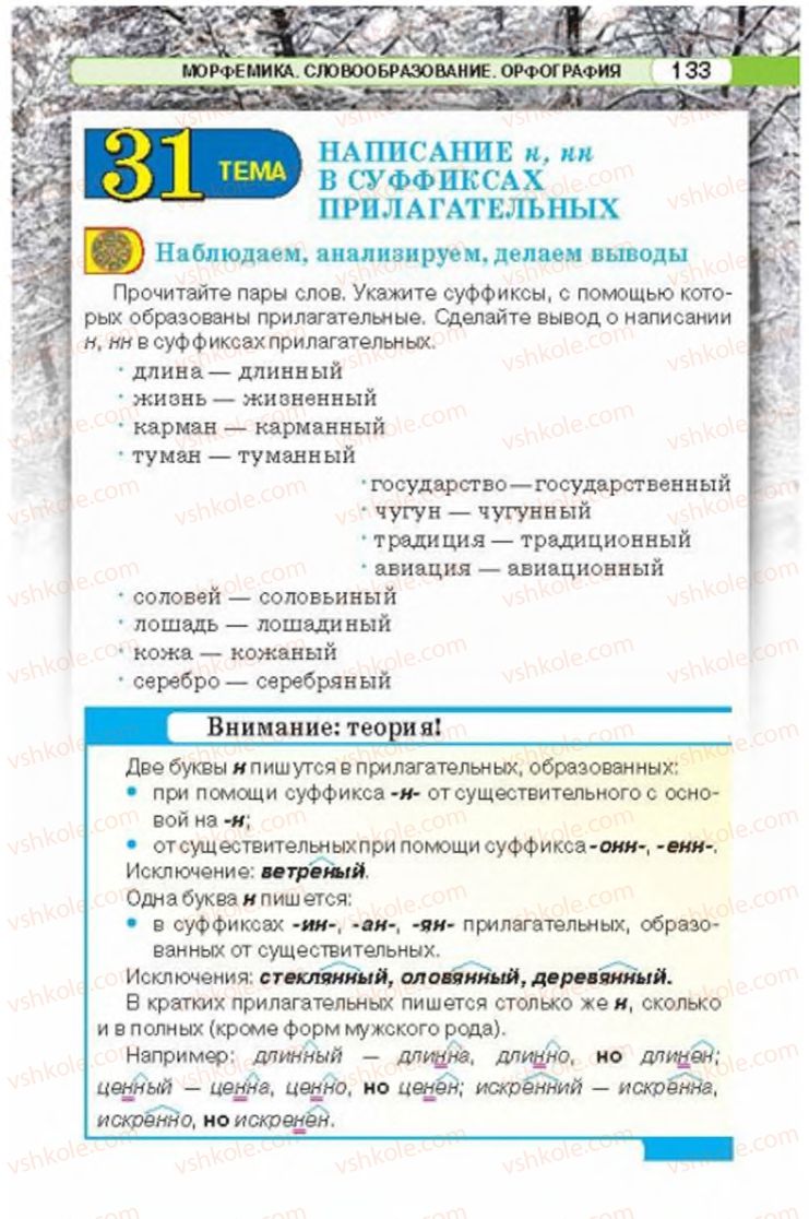 Страница 133 | Підручник Русский язык 6 клас Л.В. Давидюк 2014