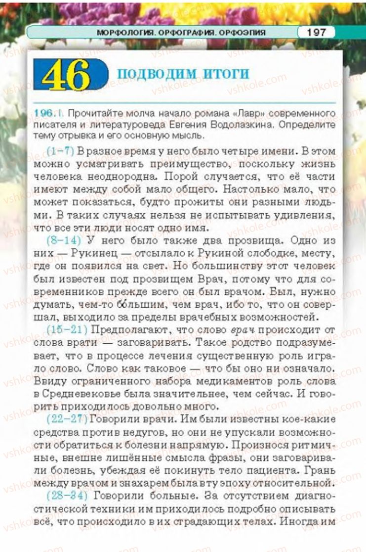 Страница 197 | Підручник Русский язык 6 клас Л.В. Давидюк 2014