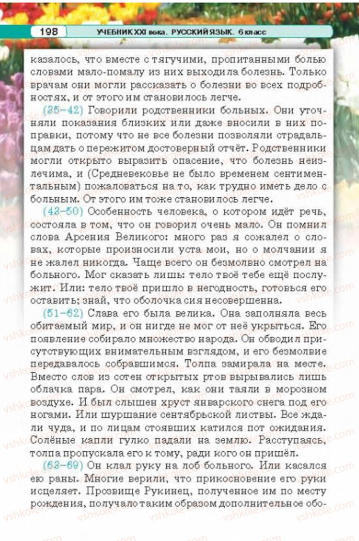 Страница 198 | Підручник Русский язык 6 клас Л.В. Давидюк 2014