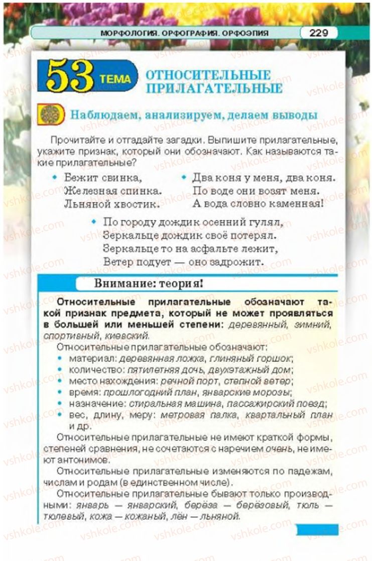 Страница 229 | Підручник Русский язык 6 клас Л.В. Давидюк 2014