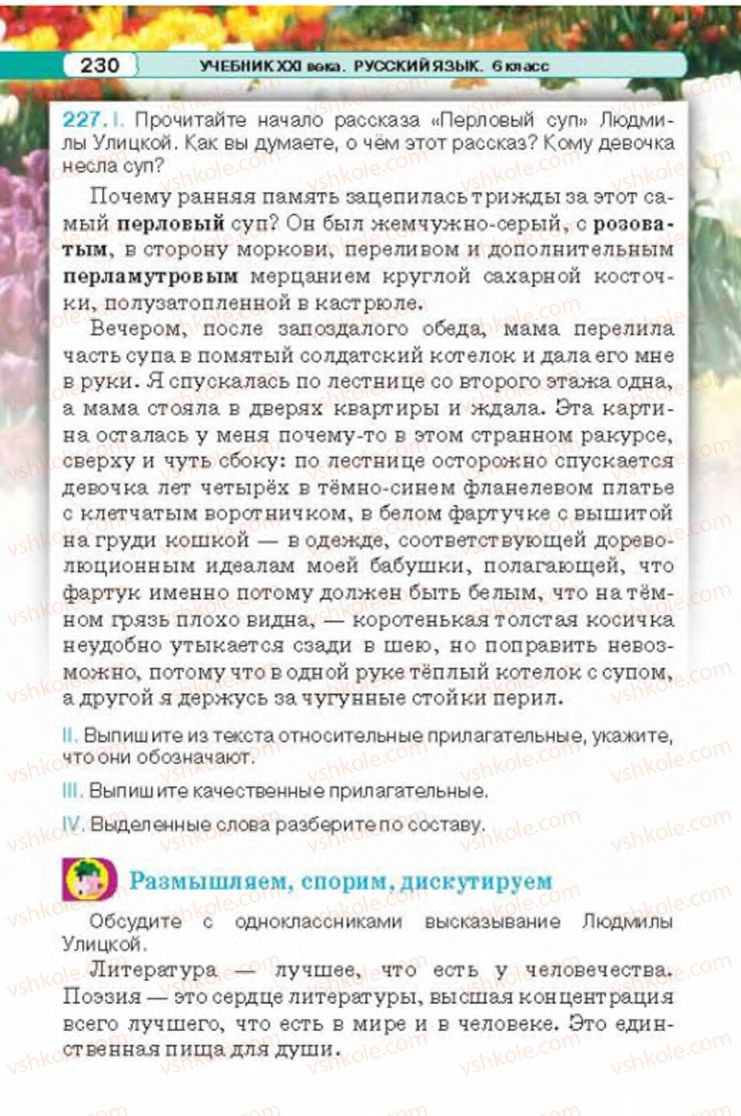 Страница 230 | Підручник Русский язык 6 клас Л.В. Давидюк 2014
