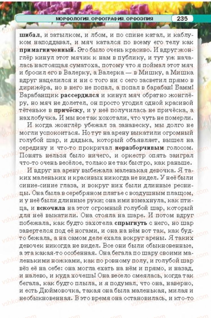 Страница 235 | Підручник Русский язык 6 клас Л.В. Давидюк 2014