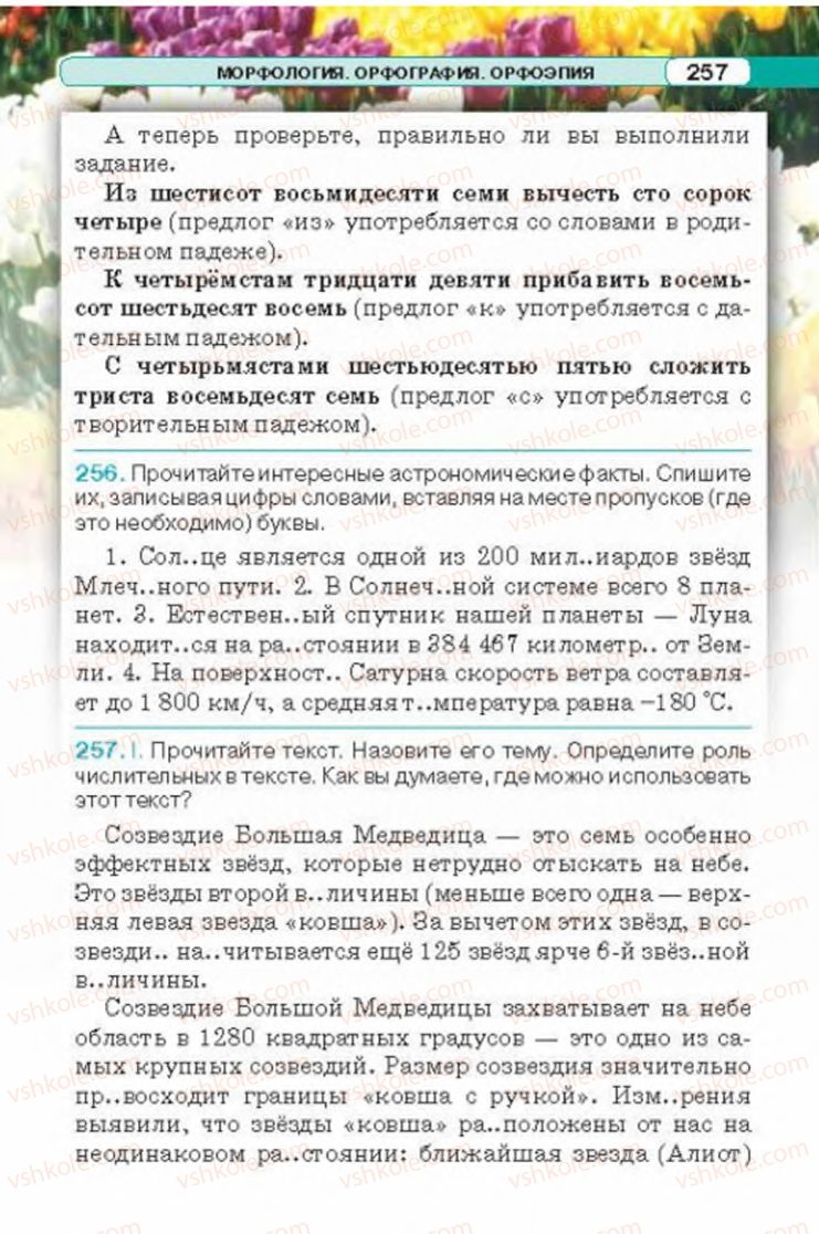 Страница 257 | Підручник Русский язык 6 клас Л.В. Давидюк 2014