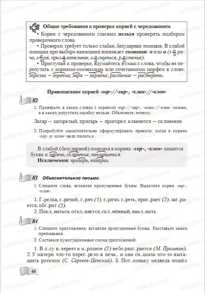 Страница 46 | Підручник Русский язык 6 клас А.Н. Рудяков, Т.Я. Фролова, М.Г. Маркина-Гурджи 2014