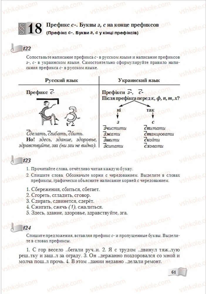 Страница 61 | Підручник Русский язык 6 клас А.Н. Рудяков, Т.Я. Фролова, М.Г. Маркина-Гурджи 2014