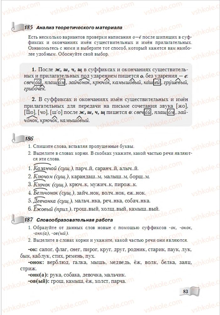 Страница 83 | Підручник Русский язык 6 клас А.Н. Рудяков, Т.Я. Фролова, М.Г. Маркина-Гурджи 2014