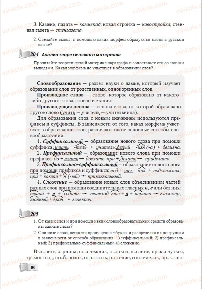 Страница 90 | Підручник Русский язык 6 клас А.Н. Рудяков, Т.Я. Фролова, М.Г. Маркина-Гурджи 2014