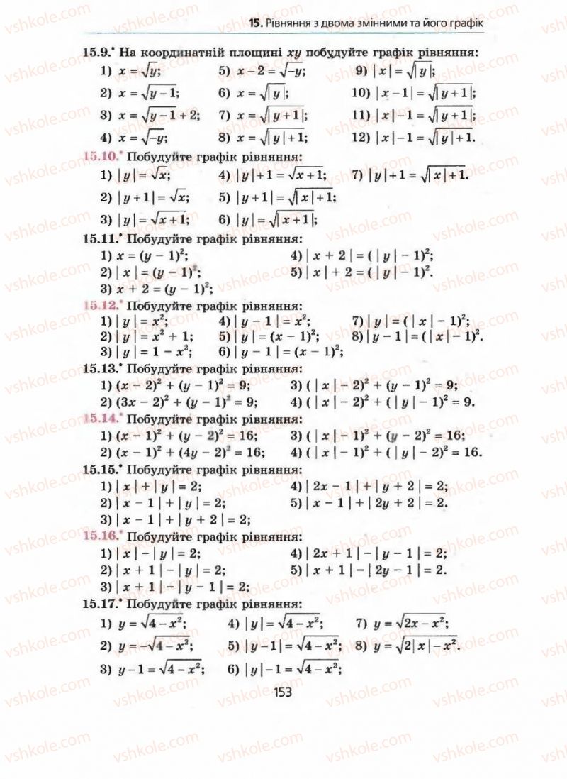 Страница 153 | Підручник Алгебра 9 клас А.Г. Мерзляк, В.Б. Полонський, М.С. Якір 2009 Поглиблений рівень вивчення
