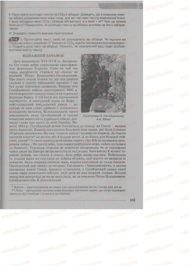 Страница 163 | Підручник Українська мова 9 клас О.В. Заболотний, В.В. Заболотний 2009