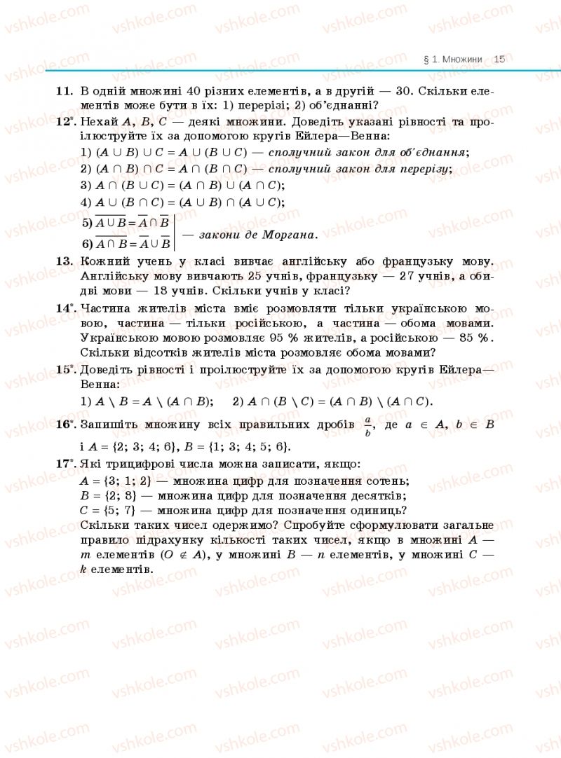 Страница 15 | Підручник Алгебра 10 клас Є.П. Нелін 2010 Профільний рівень