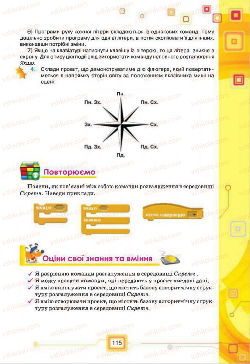 Страница 115 | Підручник Інформатика 7 клас Н.В. Морзе, О.В. Барна, В.П. Вембер, О.Г. Кузьмінська 2015